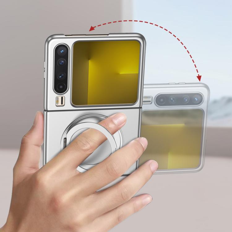 For Huawei Pura X GKK Ultra-thin Full Cover Magnetic Phone Case with Rotating Bracket(Black) - 3