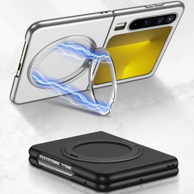 For Huawei Pura X GKK Ultra-thin Full Cover Magnetic Phone Case with Rotating Bracket(Black) - 4