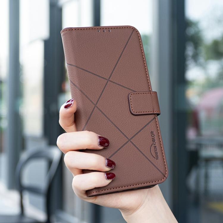 For Redmi 15 5G Global / 15 4G SEA 169.5mm Geometric Pattern RFID Leather Phone Case(Brown)