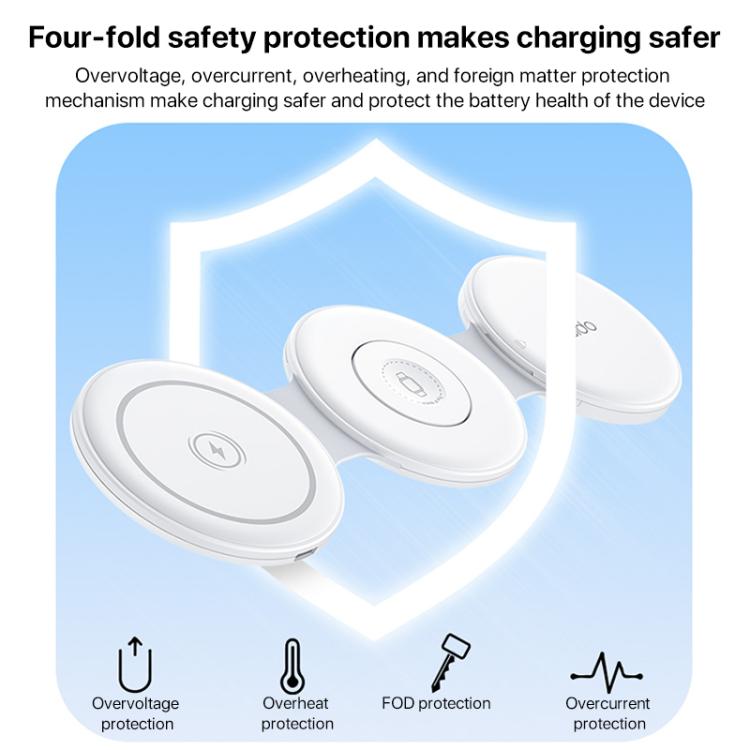 Yesido DS29 5 in 1 Foldable Wireless Charger for Phone / Watch / Earphone(White) - 7
