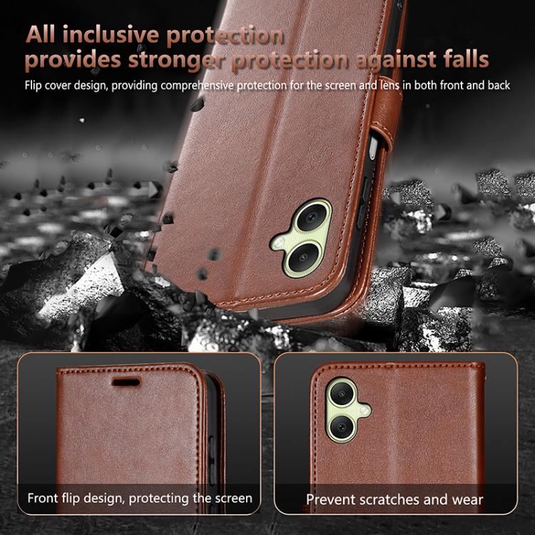 For Galaxy A08/A07 5G&4G AZNS Sheepskin Texture Flip Leather Phone Case(Brown)
