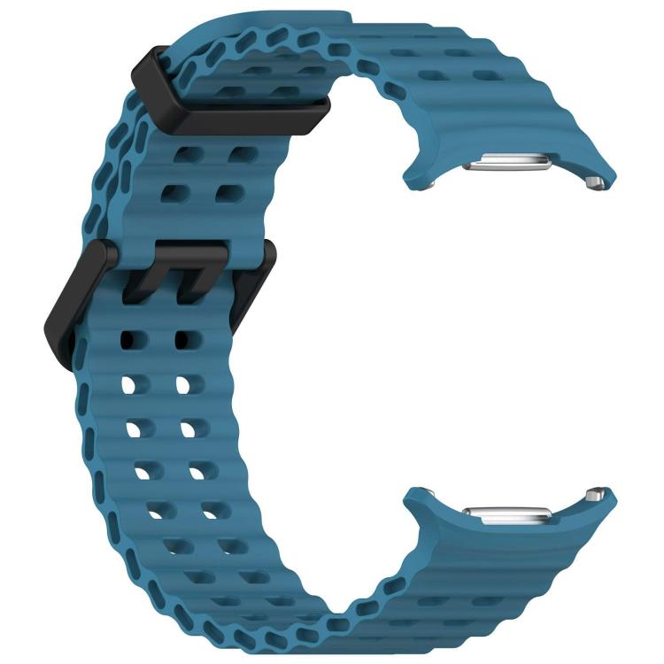 For Samsung Galaxy Watch Ultra 47mm / Ultra 2025 xDfind Ocean Hole Dual Buckle Silicone Watch Band(Rock Blue)