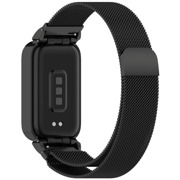 For Xiaomi Smart Band 9 Pro / 8 Pro xDfind Watch Frame Integrated Milan Magnetic Metal Watch Band(Black)