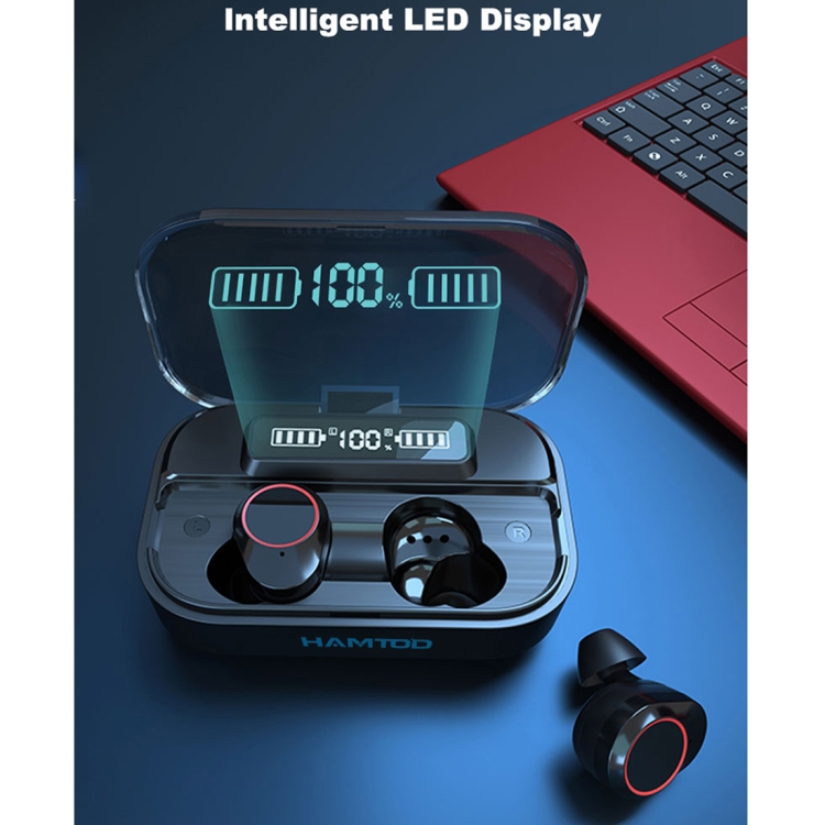 HAMTOD G02 Pro Bluetooth 5.1 Waterproof TWS Bluetooth Earphone with Charging Box HAMTOD G02 Pro Bluetooth 5.1 Waterproof TWS Bluetooth Earphone with Charging Box