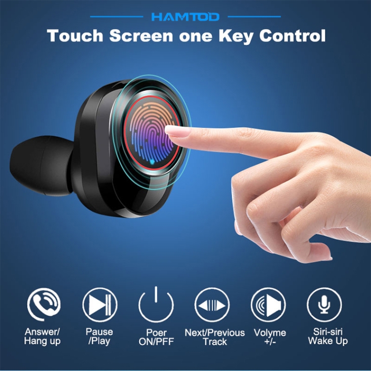 HAMTOD G02 Pro Bluetooth 5.1 Waterproof TWS Bluetooth Earphone with Charging Box HAMTOD G02 Pro Bluetooth 5.1 Waterproof TWS Bluetooth Earphone with Charging Box