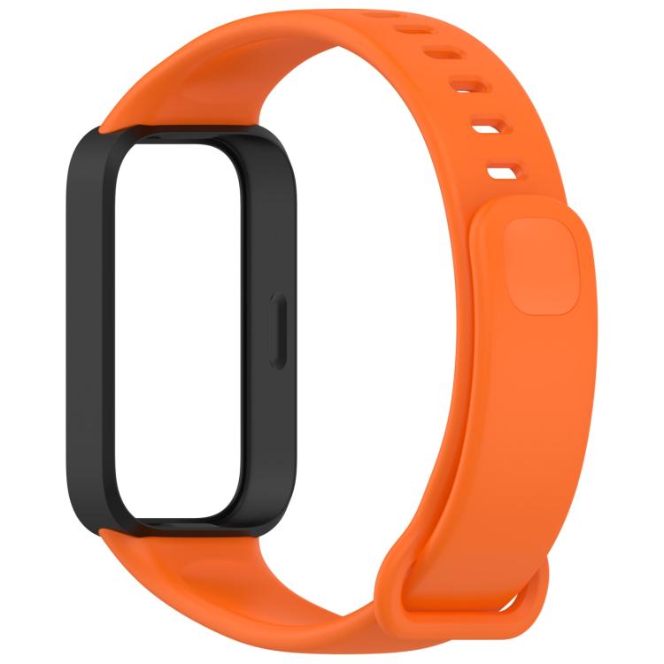 For Redmi Band 2 / Xiaomi Smart Band 8 Active xDfind Soft Silicone Integrated Watch Band(Orange Black)