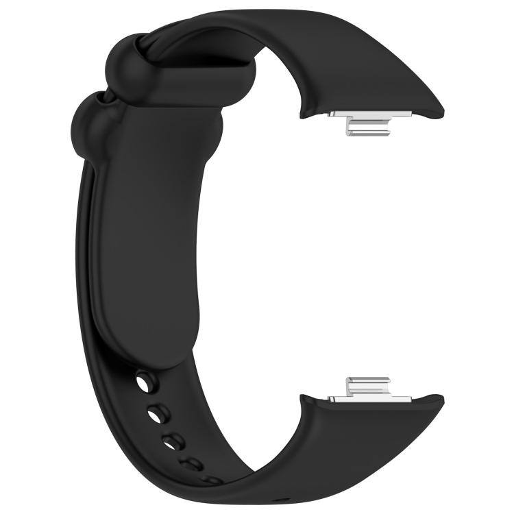 For Xiaomi Band 9 Pro/8 Pro/Redmi Watch 5/4 xDfind Solid Color Black Buckle Silicone Watch Band(Black)