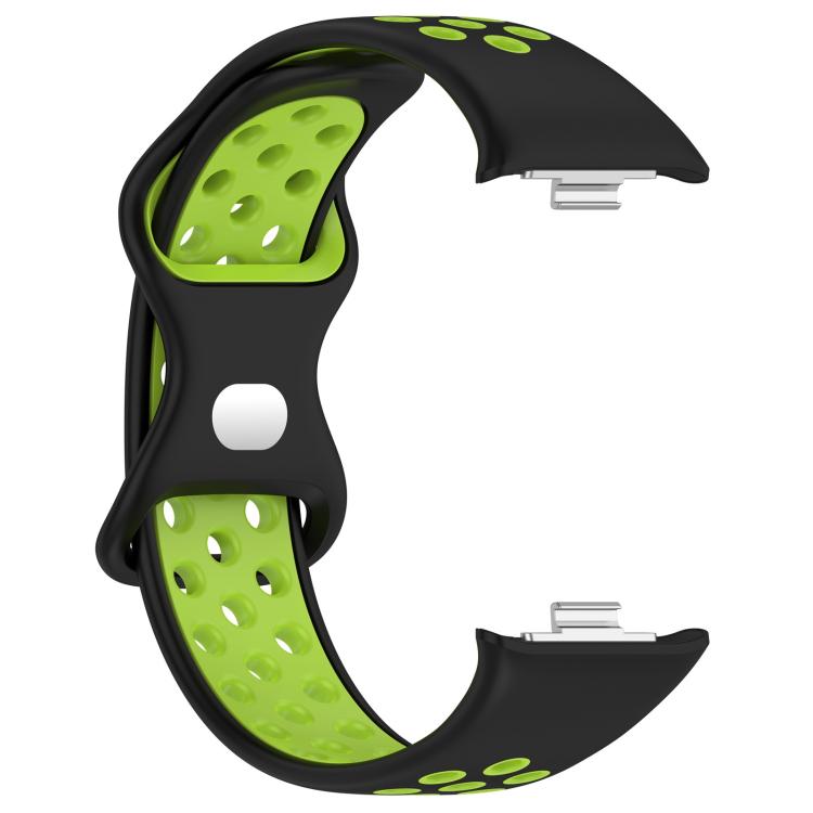 For Xiaomi Smart Band 9 Pro/8 Pro/Redmi Watch 5/4 xDfind Dual Color Butterfly Buckle Silicone Watch Band(Black Green)
