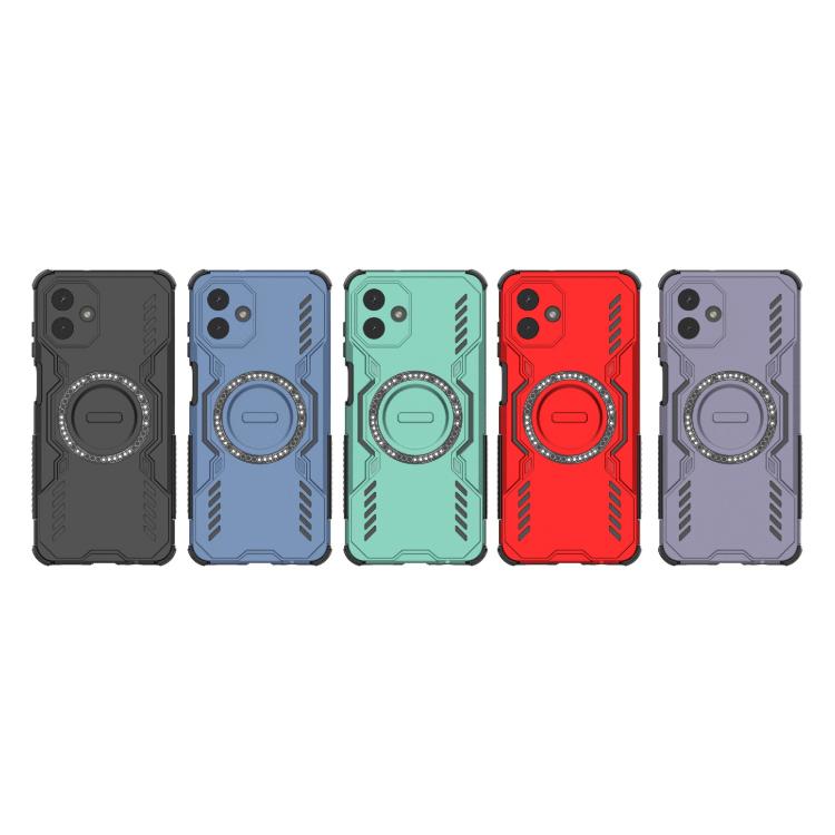 For Samsung Galaxy A07 4G Butterfly Armor MagSafe Magnetic Ring Shockproof Phone Case(Blue)