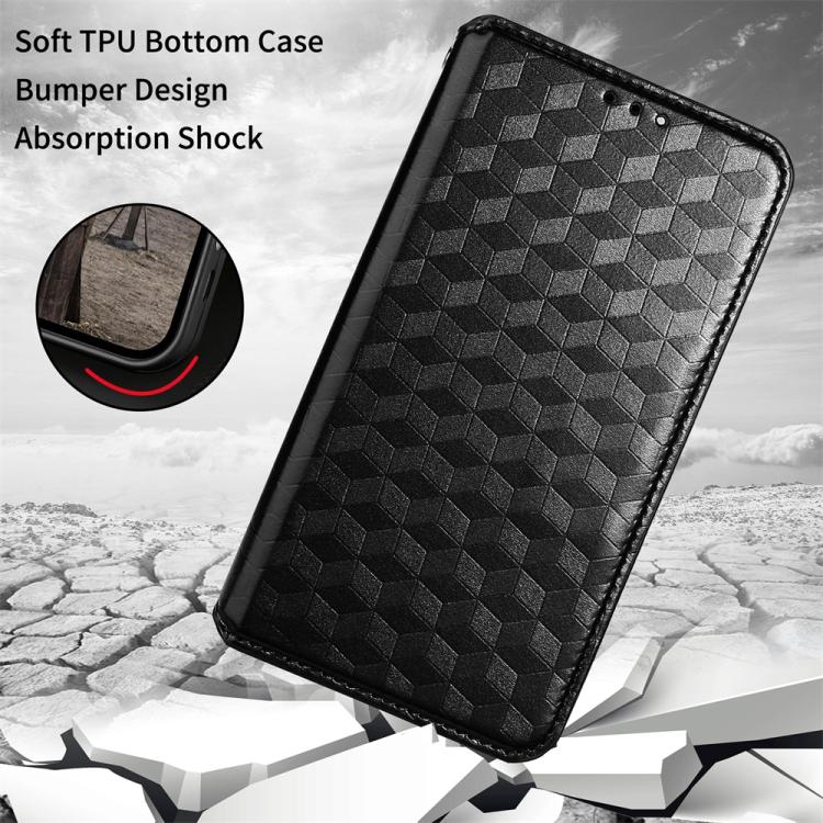 For vivo X200s 5G Cubic Grid Texture Flip Leather Phone Case(Black)