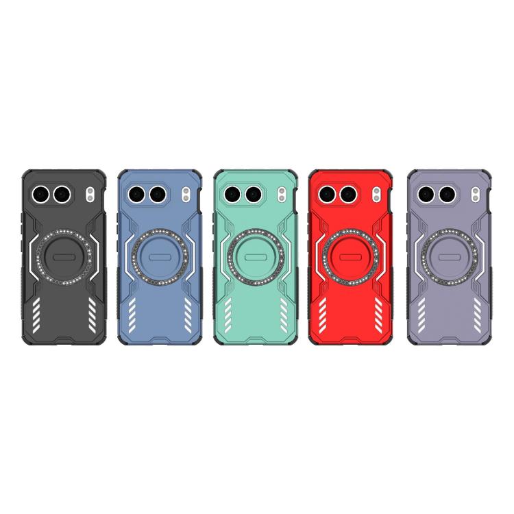 For OnePlus Nord 4 5G Global Butterfly Armor MagSafe Magnetic Ring Shockproof Phone Case(Light Green)