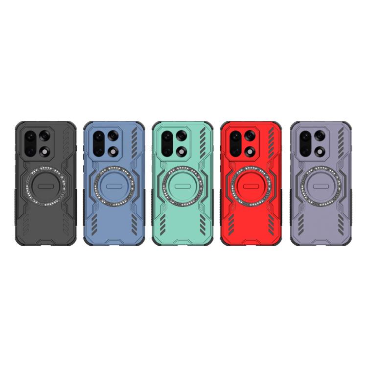 For OnePlus 15 Butterfly Armor MagSafe Magnetic Ring Shockproof Phone Case(Blue)