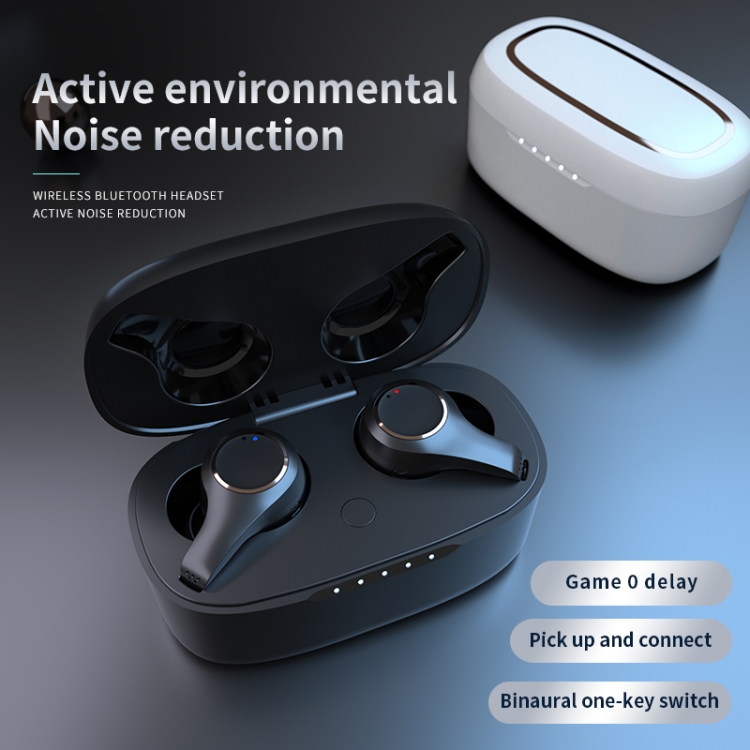 HAMTOD G08 Bluetooth 5.0 Waterproof TWS Active Noise Cancelling Wireless Bluetooth Earphone with Charging Box(Black) HAMTOD G08 Bluetooth 5.0 Waterproof TWS Active Noise Cancelling Wireless Bluetooth Earphone with Charging Box(Black)