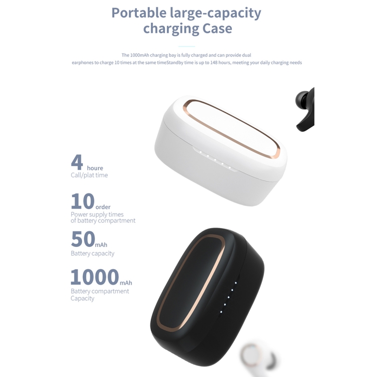 HAMTOD G08 Bluetooth 5.0 Waterproof TWS Active Noise Cancelling Wireless Bluetooth Earphone with Charging Box(Black) HAMTOD G08 Bluetooth 5.0 Waterproof TWS Active Noise Cancelling Wireless Bluetooth Earphone with Charging Box(Black)