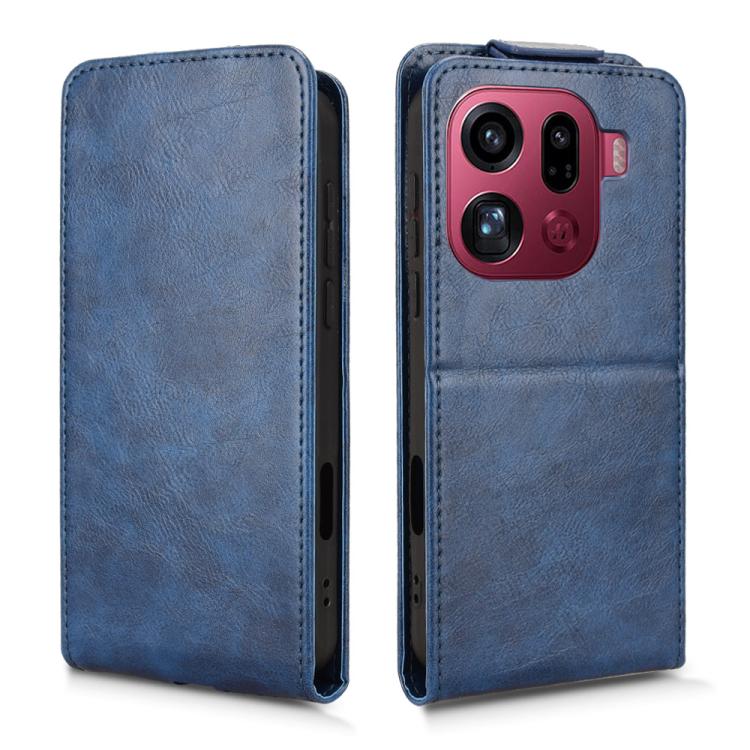 Custodia In Pelle PU Magnetica Con Portafoglio Per OPPO Find X5 Lite, Blu, Con Supporto E Slot Per Carte, Goffratura Squisita - 4