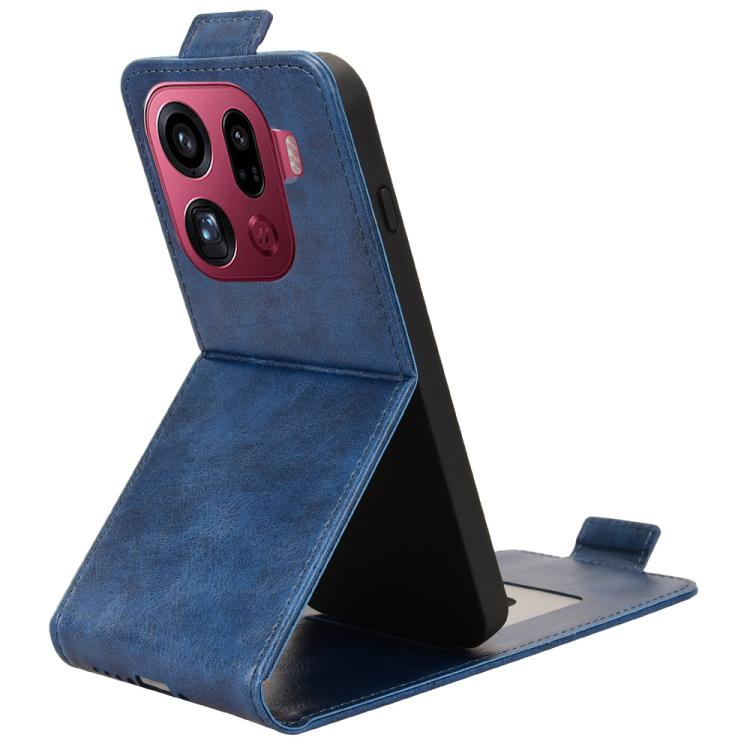 KANVOOS Cover per Oppo Find X5 PRO 5G, Custodia a Libro in Pelle PU con Silicone TPU, Antiurto Flip Portafoglio (Blu