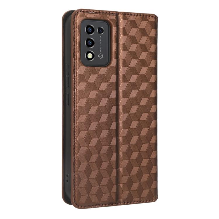 For ZTE Libero 5G III / A202ZT Cubic Grid Texture Flip