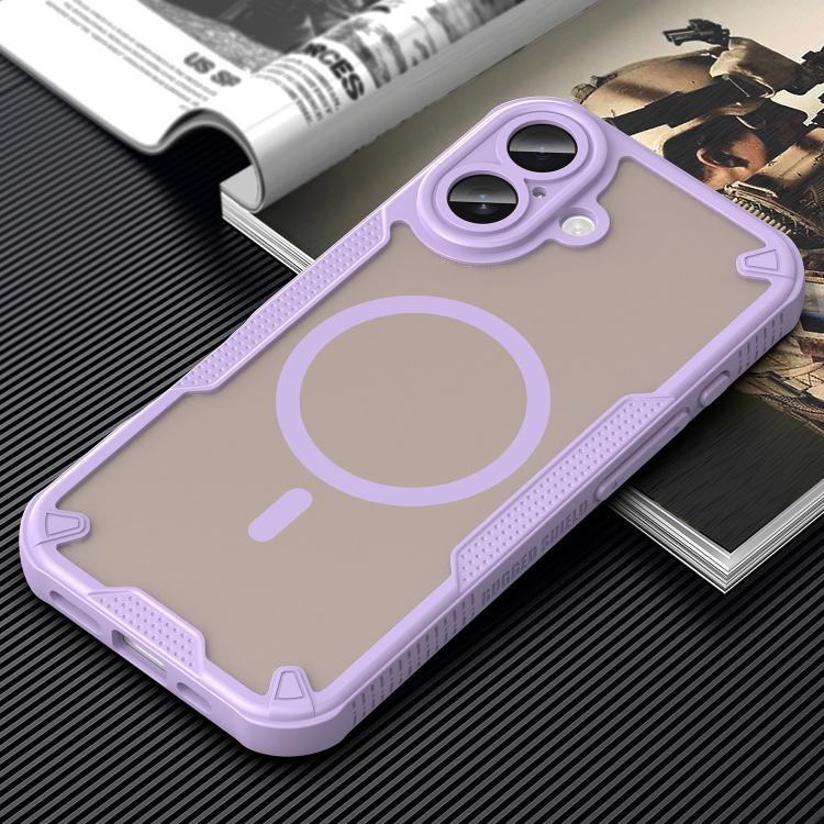 For iPhone 17 Armor Glaze MagSafe Magnetic Phone Case(Purple)