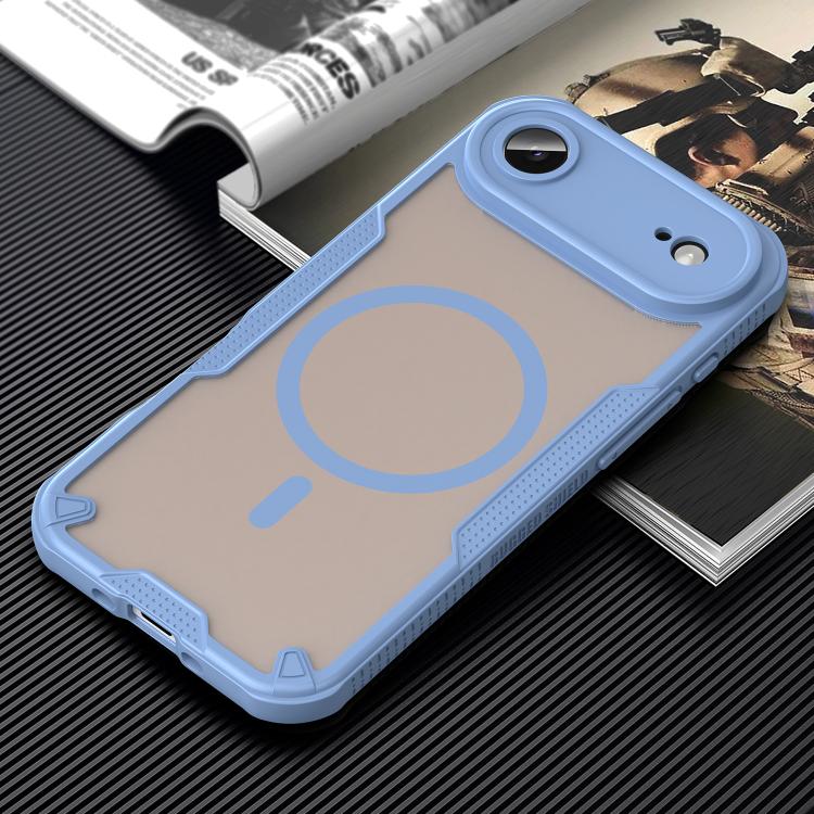 For iPhone 17 Air Armor Glaze MagSafe Magnetic Phone Case(Blue)