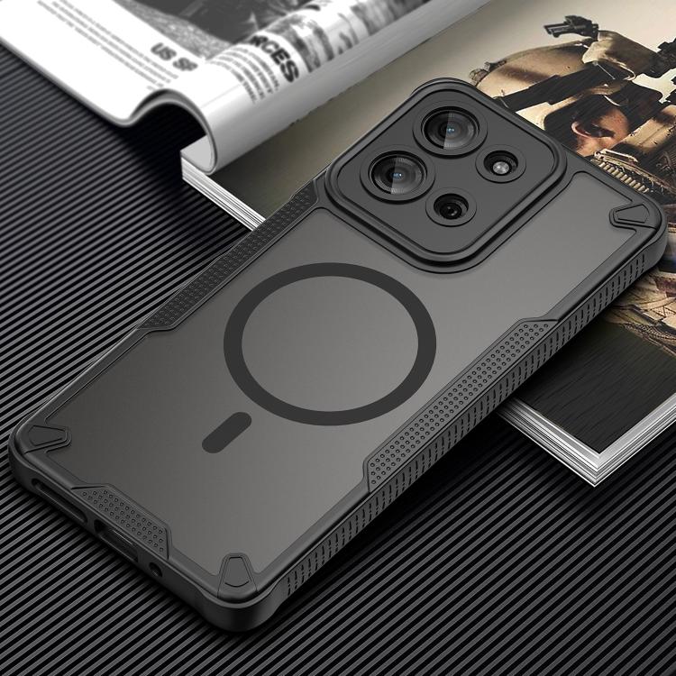 For Motorola Moto G75 5G Armor Glaze MagSafe Magnetic Phone Case(Black)