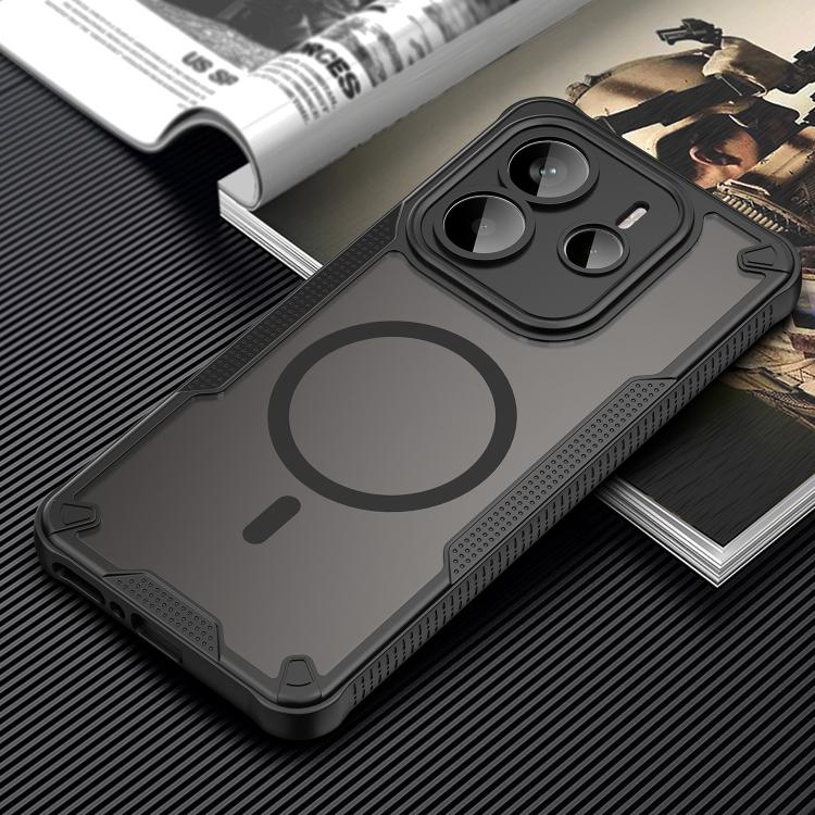 For Redmi Note 14 5G Global Armor Glaze MagSafe Magnetic Phone Case(Black)
