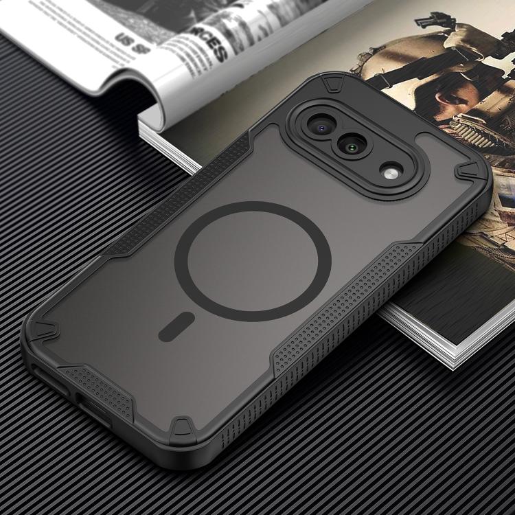 For Google Pixel 9a Armor Glaze MagSafe Magnetic Phone Case(Black)
