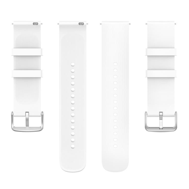 20mm Round Tail Silicone Watch Band(White)
