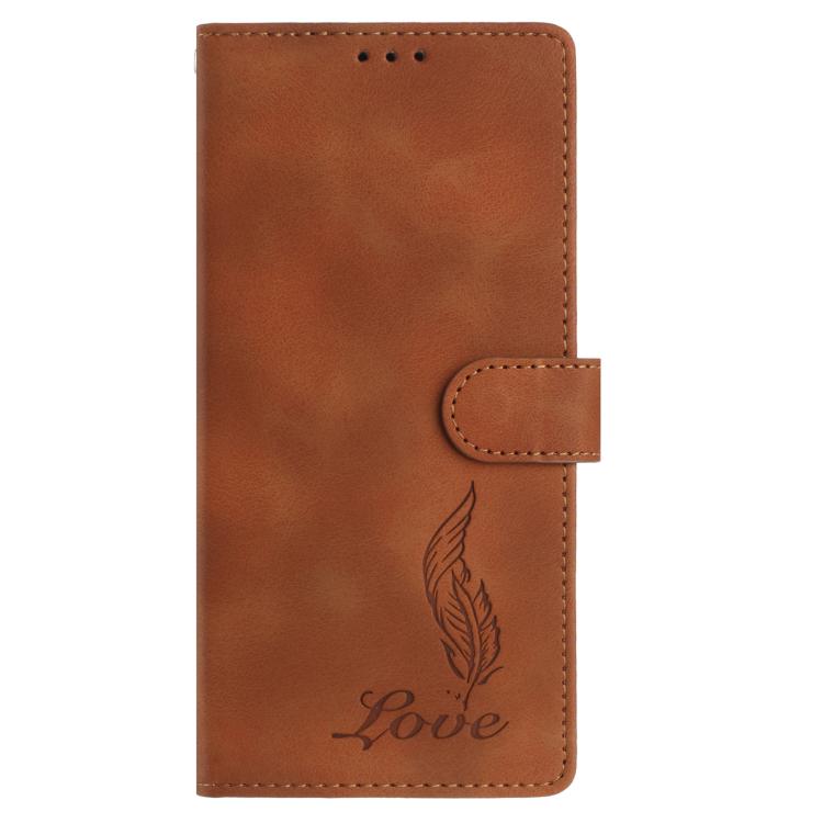 For Google Pixel 10 Skin Feel Embossed Feather Leather Phone