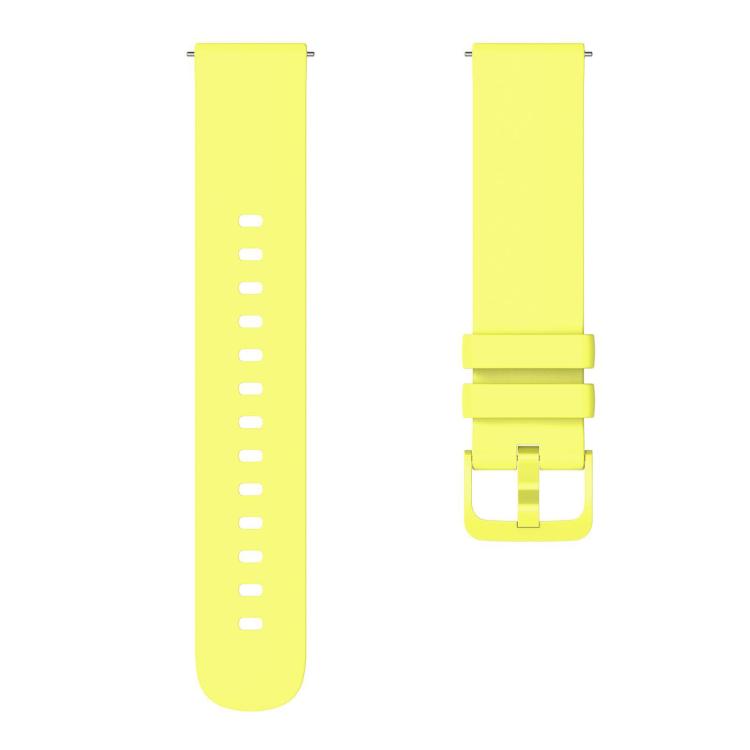 22mm xDfind Flat Pure Color Silicone Watch Band(Light Yellow)