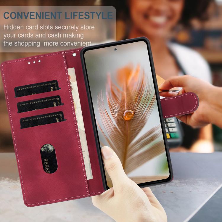 For Samsung Galaxy S21 Ultra 5G Skin Feel Embossed Feather Leather