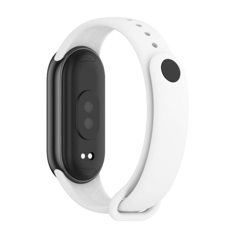 For Xiaomi Smart Band 10 / 9 / 8 xDfind Metal Buckle Solid Color Silicone Watch Band(White)