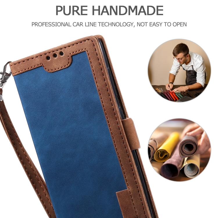 For Samsung Galaxy Note 20 Retro Splicing Horizontal Flip Leather Case with Card Slots & Holder & Wallet(Blue) For Samsung Galaxy Note 20 Retro Splicing Horizontal Flip Leather Case with Card Slots & Holder & Wallet(Blue)