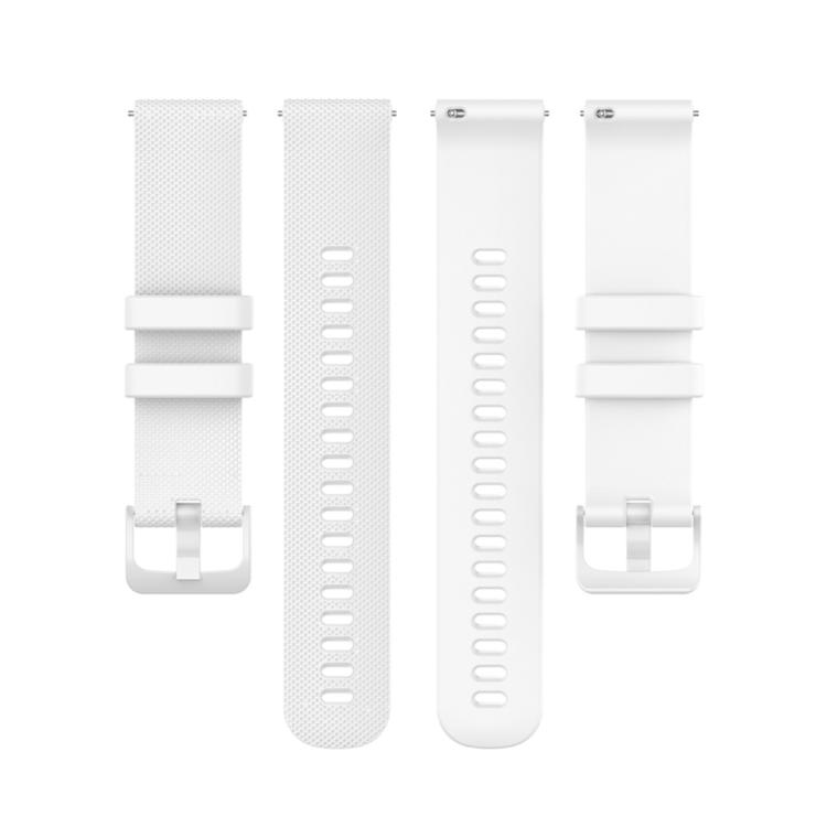 20mm For Garmin Forerunner 570 42mm/245/645 xDfind Small Plaid Solid Color Silicone Watch Band(White)