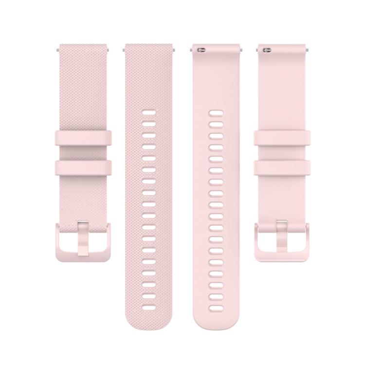 20mm For Garmin Forerunner 570 42mm/245/645 xDfind Small Plaid Solid Color Silicone Watch Band(Pink)