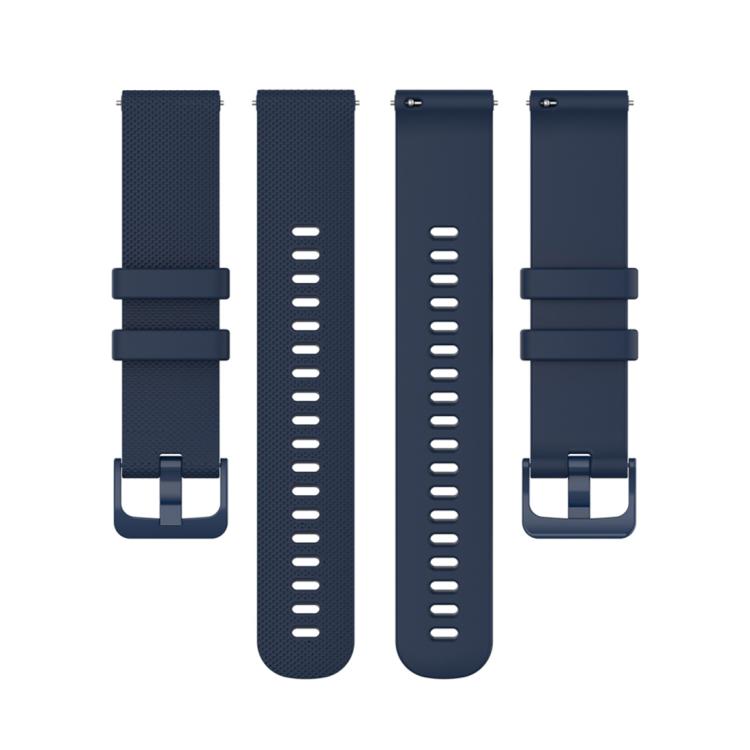 22mm For Forerunner 570 47mm/935/945/955 xDfind Small Plaid Solid Color Silicone Watch Band(Navy Blue)