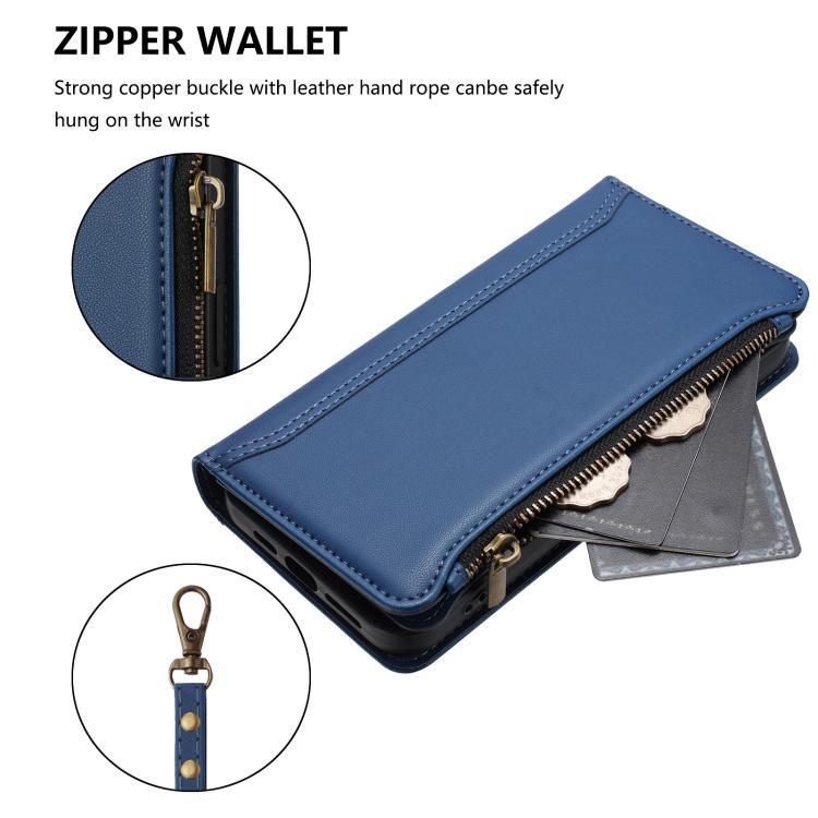 For iPhone Plus Plus Magnetic Closure Card Slots Zipper