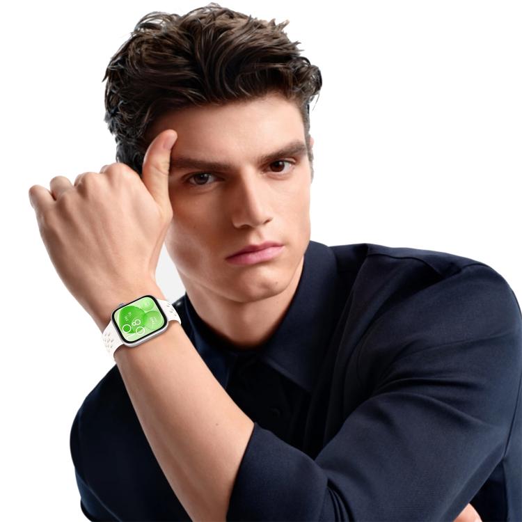 For Huawei Watch Fit 4 Pro / Fit 4 / Fit 3 xDfind Mesh Reverse Buckle Silicone Watch Band(White)