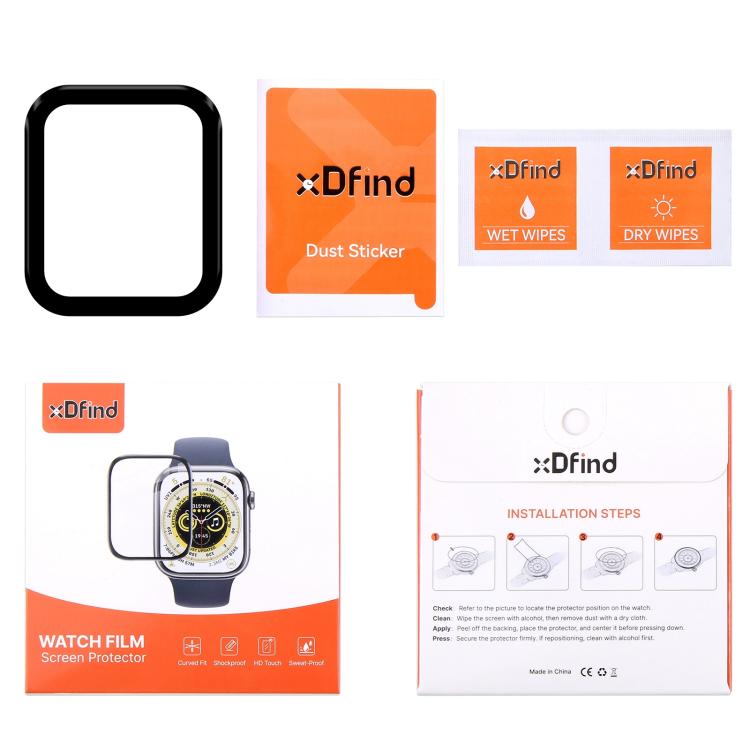 For Apple Watch Series 6&SE&5&4 44mm 2pcs xDfind Curved 3D Composite Material Soft Film Screen Protector