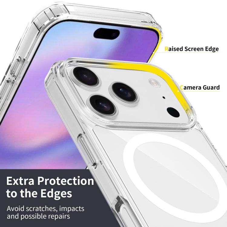 For iPhone 18 Pro Scratchproof PC Hybrid TPU Magsafe Phone Case(Transparent)