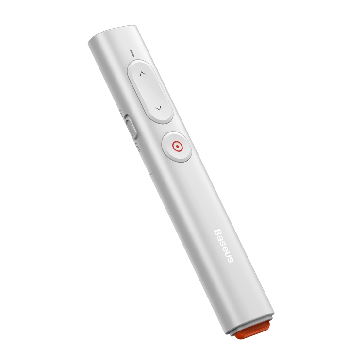 Baseus ACFYB-A02 Orange Dot RF2.4GHz PPT Wireless Multimedia Presenter Page Turning Pen, Youth Version, Control Distance: 30m(White) - 1