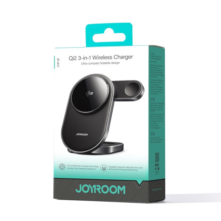 JOYROOM JR-W17 3 in 1 Qi2 Magnetic Wireless Charger(Black) - 7