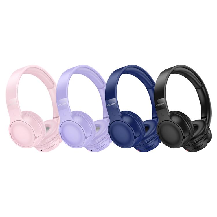 Borofone BO32 Show Head-mounted Bluetooth 5.4 Wireless Headphones(Pink)