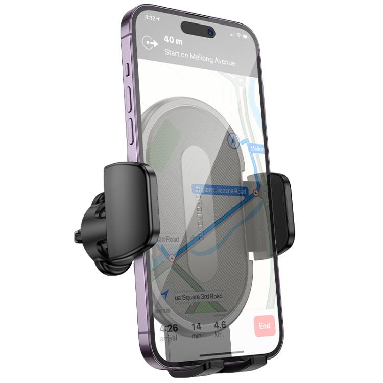 Borofone Car holder BH133 - black 4 Borofone BH133 Rio Air Outlet Push-type Car Holder(Black) - 4