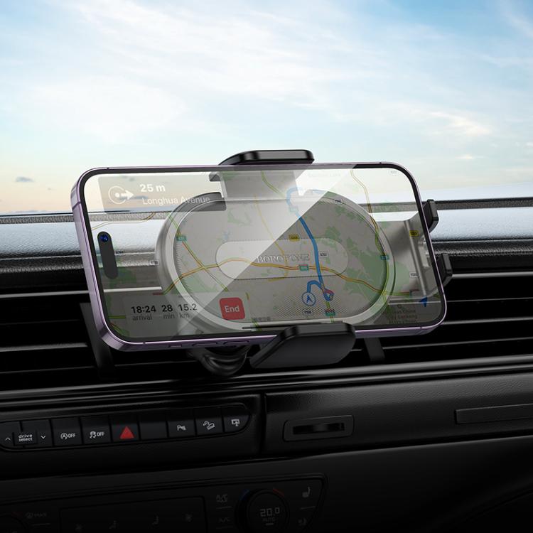 Borofone Car holder BH133 - black 6 Borofone BH133 Rio Air Outlet Push-type Car Holder(Black) - 6