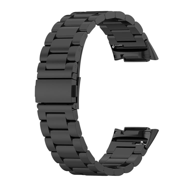 For Fitbit Charge 6 / 5 xDfind Three Beads Quick Release Metal Watch Band(Black)