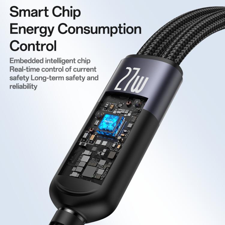 Yesido CA136L 27W USB-C / Type-C to 8 Pin & iWatch 2 in 1 Charging Cable, Length:1.2m(Black) - 3