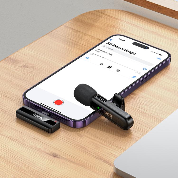 hoco L20 Fair 8 Pin Lavalier Wireless Microphone(Black) - 6