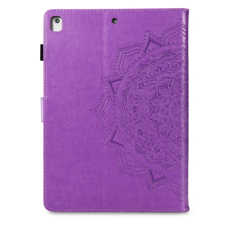 For iPad 10.2 2021 / 2020 / 2019 Halfway Mandala Embossing Pattern Horizontal Flip PU Leather Case with Card Slots & Holder(Purple) For iPad 10.2 2021 / 2020 / 2019 Halfway Mandala Embossing Pattern Horizontal Flip PU Leather Case with Card Slots & Holder(Purple)