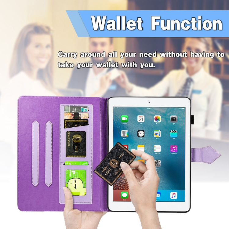 For iPad 10.2 2021 / 2020 / 2019 Halfway Mandala Embossing Pattern Horizontal Flip PU Leather Case with Card Slots & Holder(Purple) For iPad 10.2 2021 / 2020 / 2019 Halfway Mandala Embossing Pattern Horizontal Flip PU Leather Case with Card Slots & Holder(Purple)