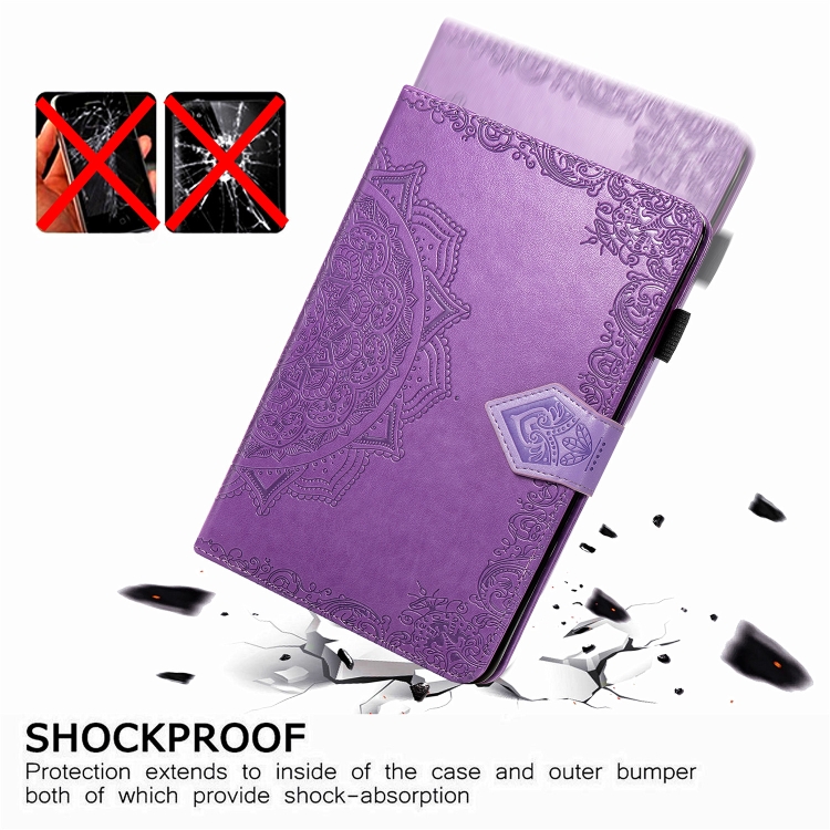 For iPad 10.2 2021 / 2020 / 2019 Halfway Mandala Embossing Pattern Horizontal Flip PU Leather Case with Card Slots & Holder(Purple) For iPad 10.2 2021 / 2020 / 2019 Halfway Mandala Embossing Pattern Horizontal Flip PU Leather Case with Card Slots & Holder(Purple)